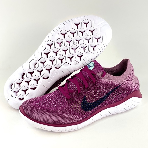 Nike Free RN Flyknit 2018 Raspberry Women’s Sneakers Shoes - Picture 9 of 16